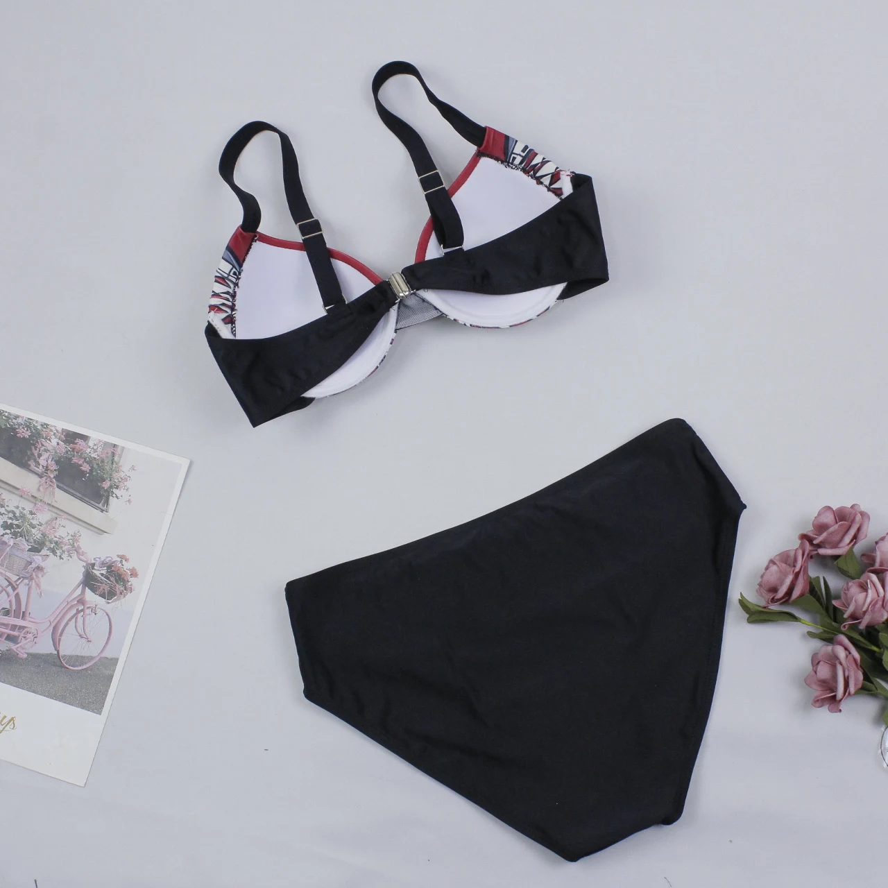 Женский сексуальный купальный костюм из двух предметов женское бикини пуш-ап для