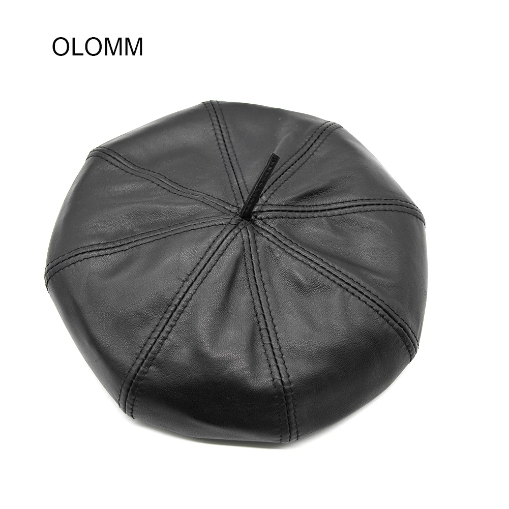 Женский берет из натуральной кожи кепка 2020 Новый кожаный женские кепки шапки