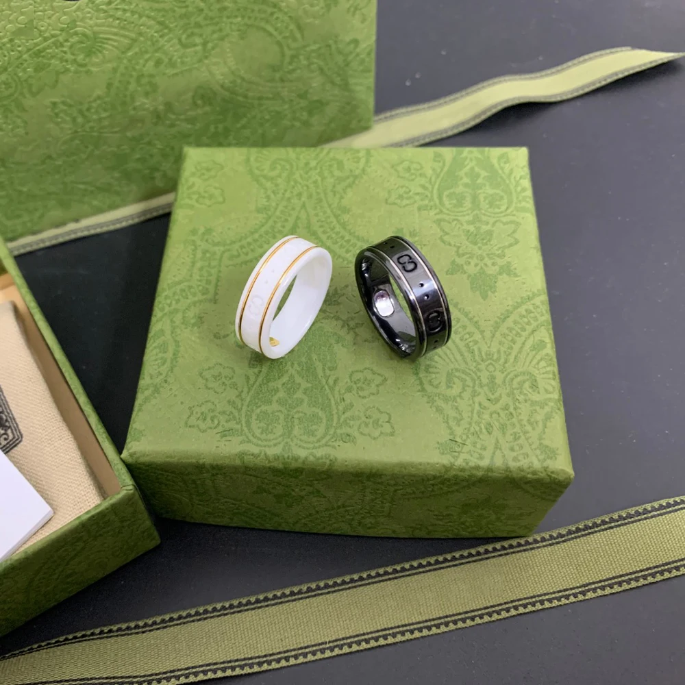 

Кольцо из белой керамики для мужчин и женщин, 1:1