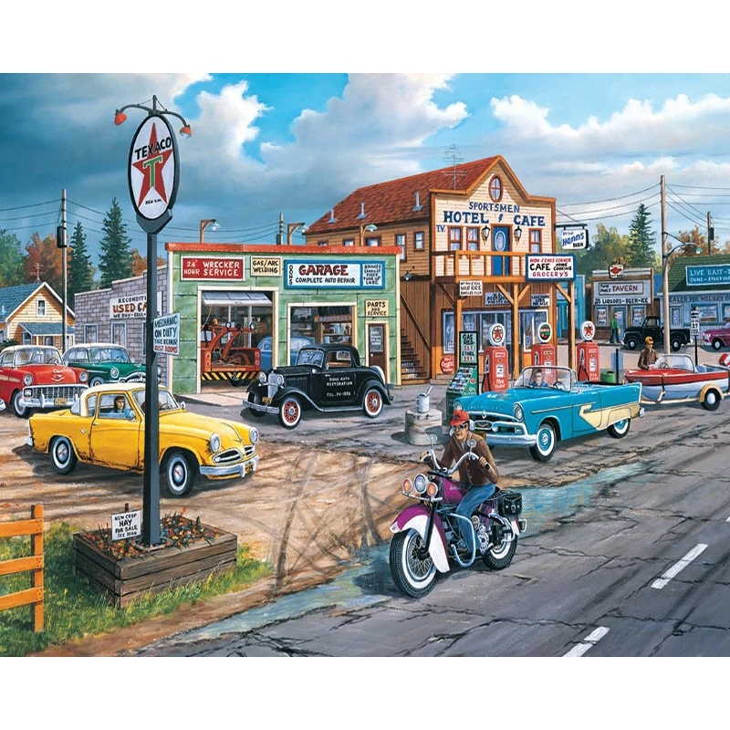 

DIY Painting By Numbers Highway Car Kit Oil Picture By Numbers Cartoon Scenery Wall Art Canvas Painting Home Decoration Gift