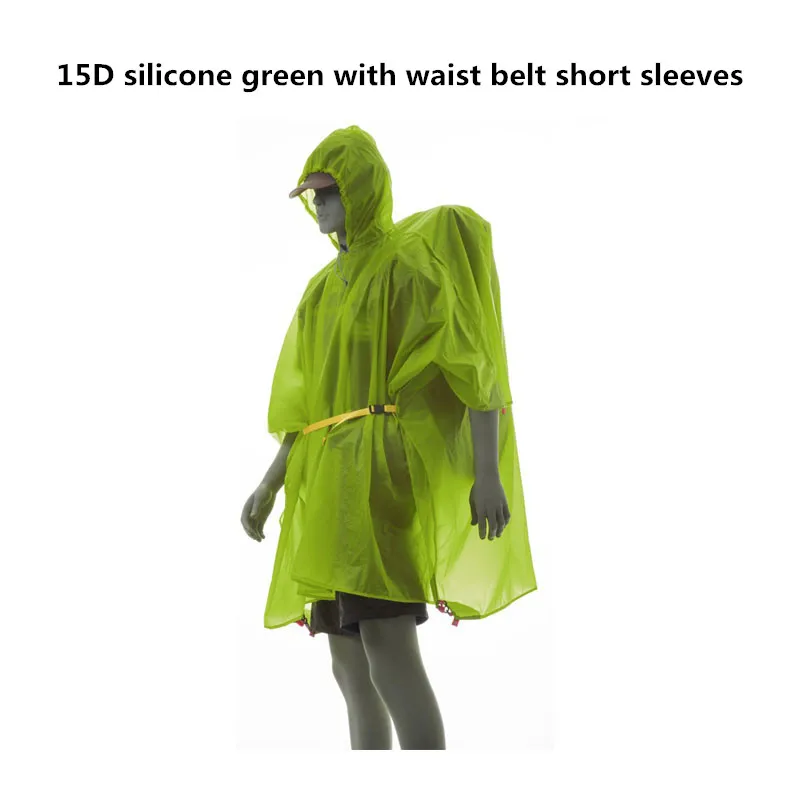 15D green B FLAME'S CREED Сверхлегкий 15D нейлоновый дождевик для пешего туризма, велоспорта, плащ для кемпинга, мини брезент, многофункциональный брезент для защиты от солнца - Цвет: 15D green B