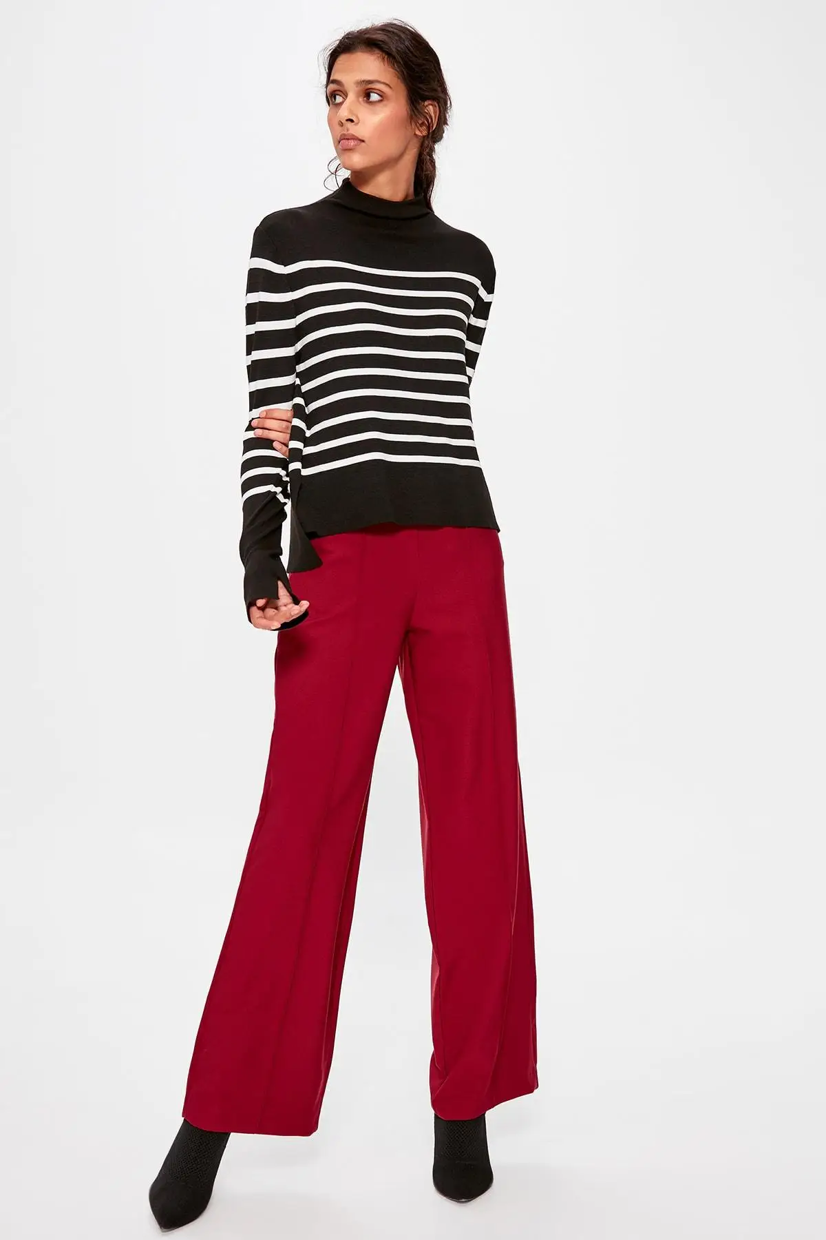 Trendyol бордовые базовые брюки TWOAW20PL0194|Брюки| |