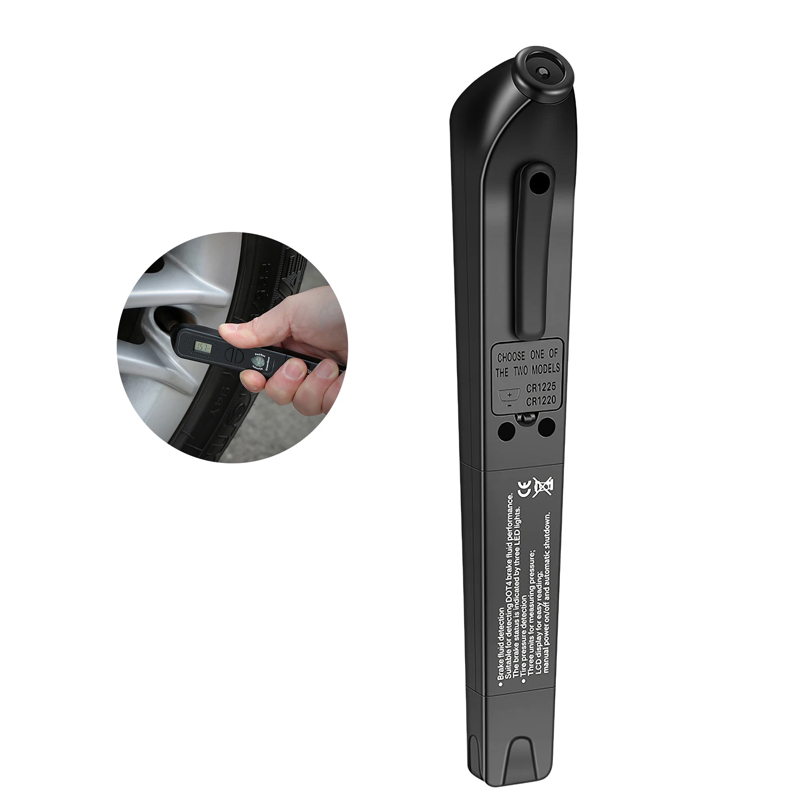 

Новый тестер давления в шинах два в одном, цифровой автомобильный датчик контроля давления в шинах, измерительная ручка, инструмент для гру...