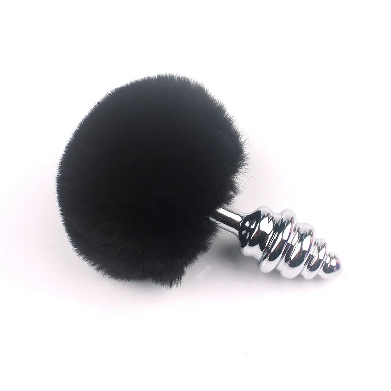 Thread Black Костюмы для косплея Реквизит Кролик хвост из нержавеющей стали для взрослых дневник Анальная пробка стимуляция двора половой стимулятор игрушки для мастурбации - Цвет: Thread Black