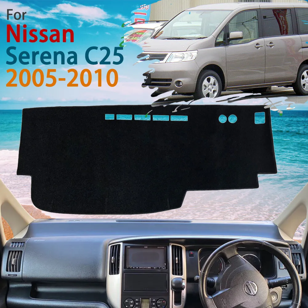 

Inner Dashboard Cover Dash Mat Carpet Pad Non-slip Cushion Anti-UV Sunshield for Nissan Serena C25 2005 200 62007 2008 2009 2010