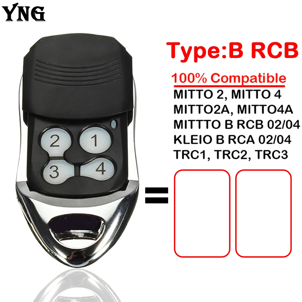 

Mitto 2 4 MITTO2A MITTO4A TRC1 TRC2 TRC3 Garage Gate Remote Control MITTTO B RCB 02 04 Garage Door Opener 433mhz Rolling Code