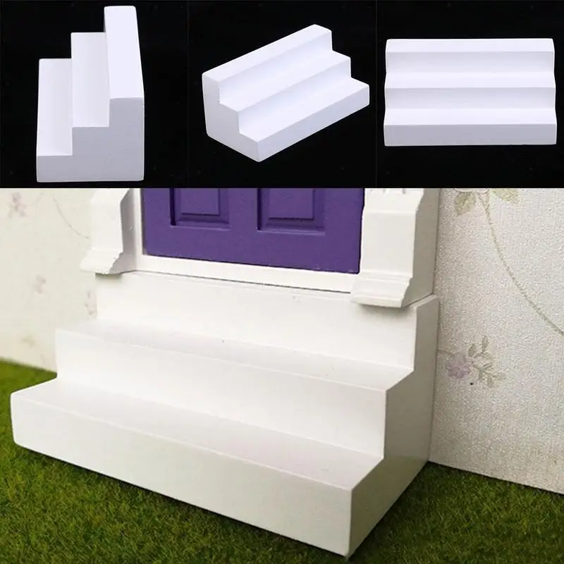 

Сделай Сам 1:12 куклы для кукольного домика «сделай сам» модель коттеджа House Doorway Mini White Steps