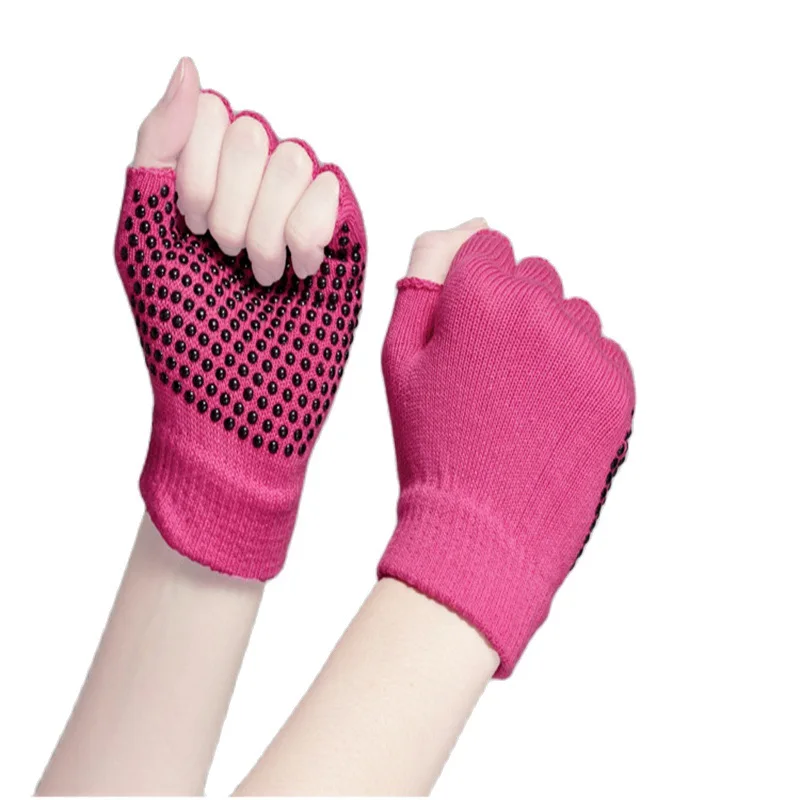 Спортивные перчатки для йоги женщин мужчин Нескользящие тренажерного зала