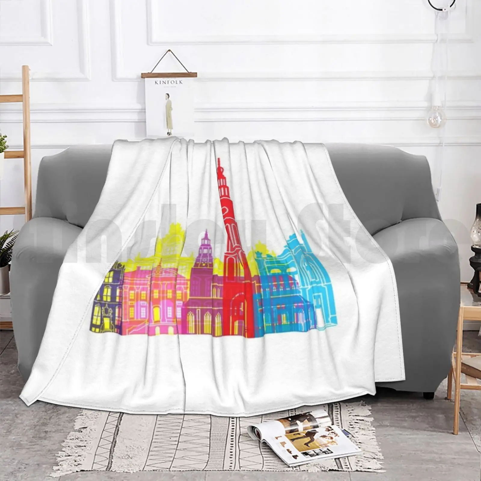 Одеяло с поп-изображением зоны Гронингена модное абстрактное искусство Европа
