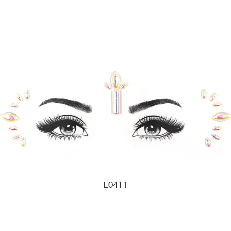 

Flash Fake Tattoo Face jewels sticker Make Up Adhesive Temporary Tattoo Body Art Gems Rhinestone Stickers for Festival Party