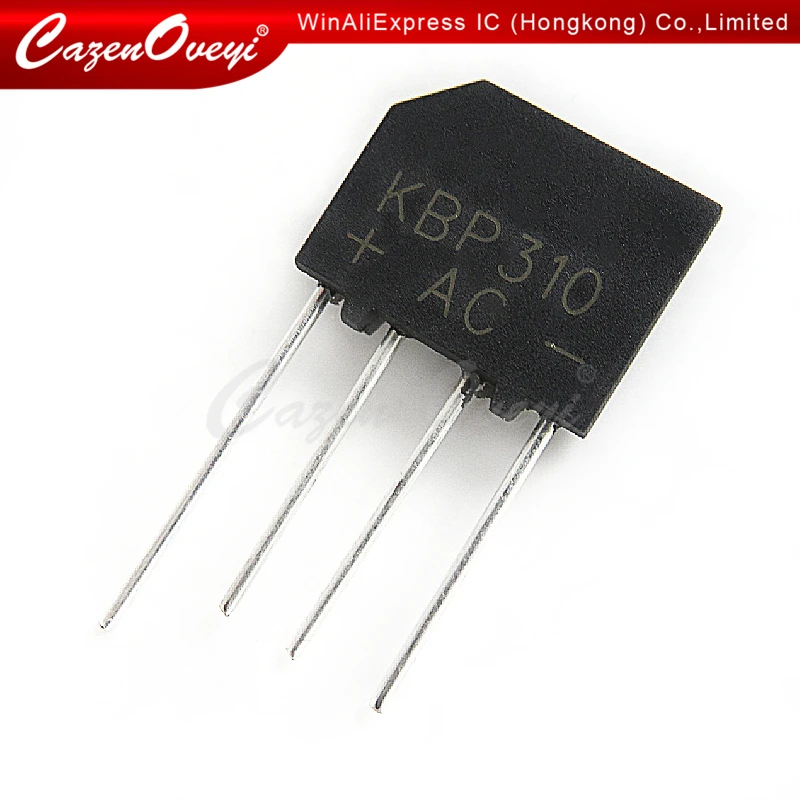 

10 шт./лот KBP310 KBL-310 SIP-4 3A 1000 В диодный мост выпрямителя Новый и оригинальный в наличии