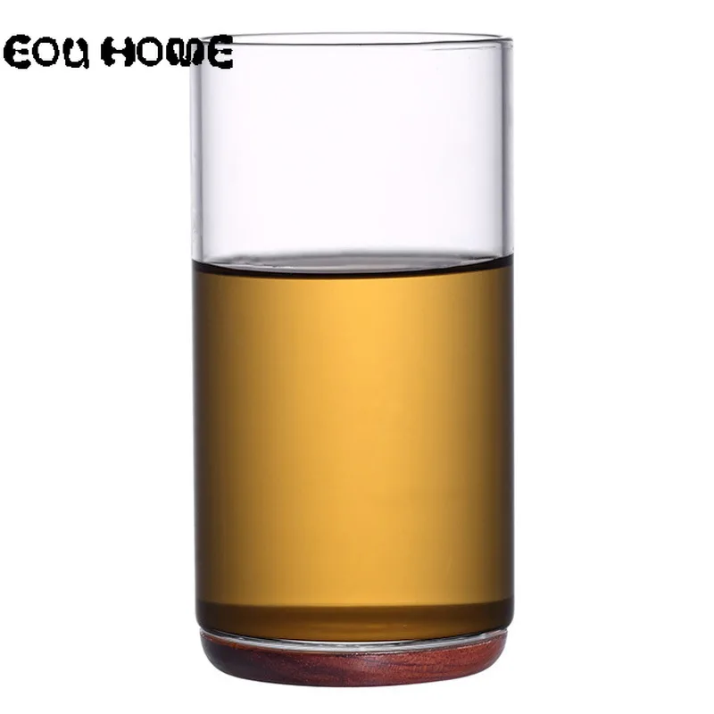 Термостойкая прозрачная стеклянная чайная чашка кунг фу креативная деревянная