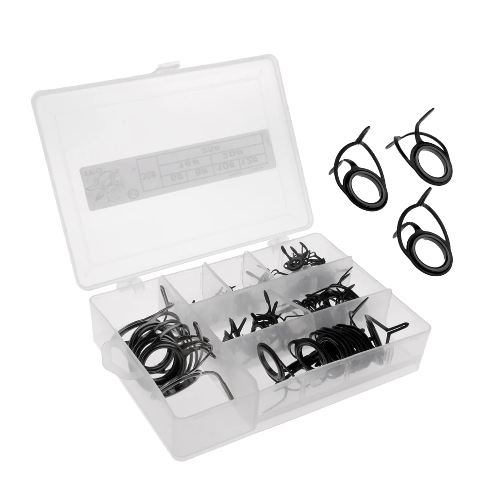 75Pcs Stainless Steel Fishing Rod Guide Top Ring Tip Repair Kit Free White/Black/Gray | Спорт и развлечения