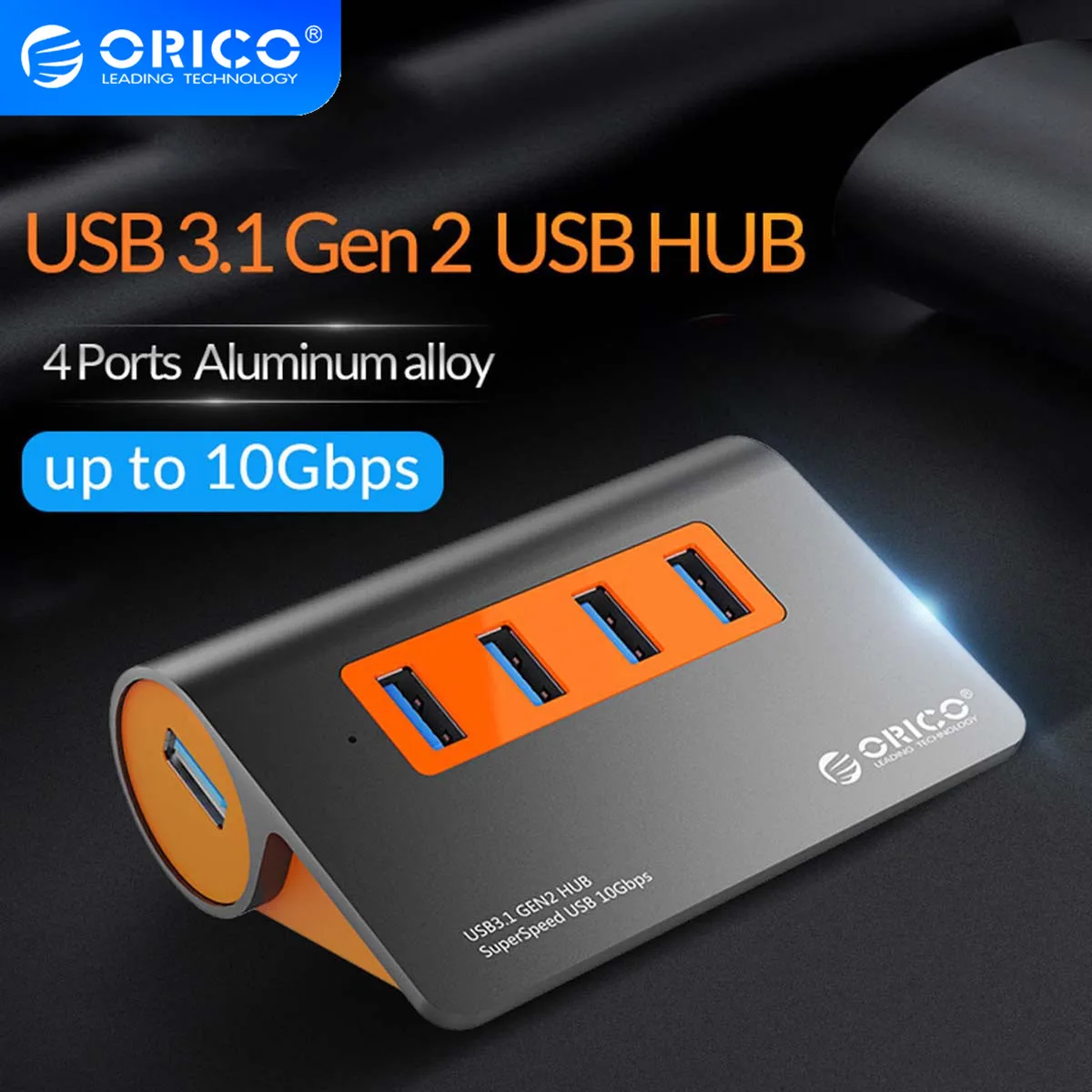 USB Сплиттер ORICO с 4 портами 3 1 10 Гбит/с usb хаб для передачи данных адаптером питания