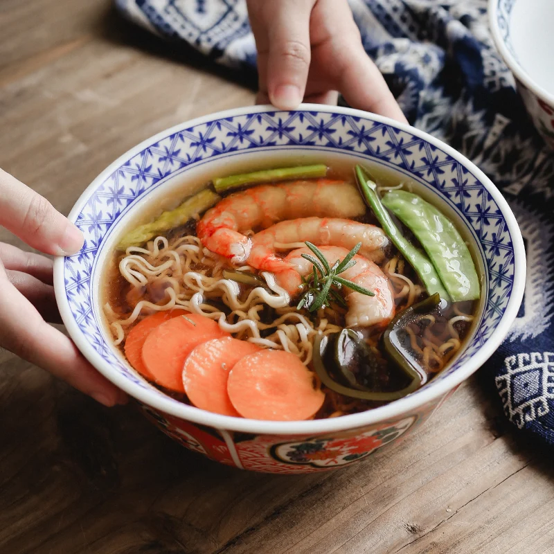 

Ramen Ceramic Bowl Salad Soup Dessert Kitchen Japanese Dinner Rice Bowl Cereal Sauce Dish Vaisselle Cuisine Dinnerware DE50W