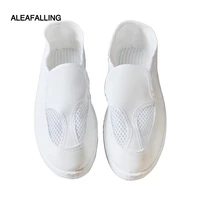 anti static pvc leather air mesh shoes white food workshop low labor insurance work shoes breathable clean dust free shoes 34 44