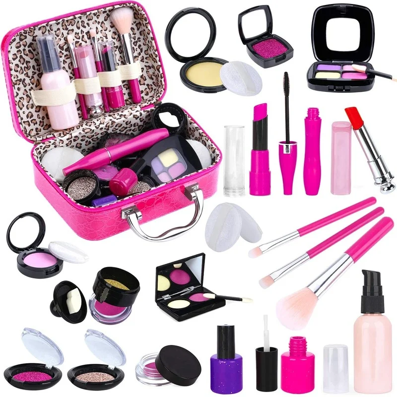 New Pretend Play Simulation Cosmetic Makeup Handbag Toys For Girls Children Educational PU Bag Birthday Christmas Gifts | Игрушки и