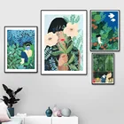 Плакаты и принты My Little Jungle, бесшумная девушка, читающая играющая, живопись на холсте, современные настенные картины для гостиной, домашний декор