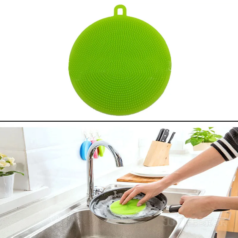1 шт. силиконовая щетка для мытья посуды скруббер инструмент чистки кухни мягкая