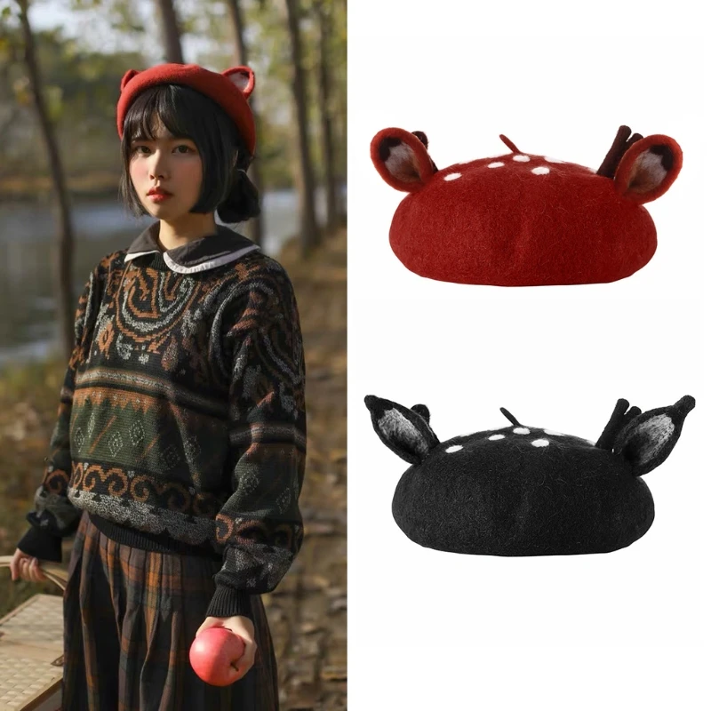 Шапка бини для женщин и девушек берет французского художника теплый