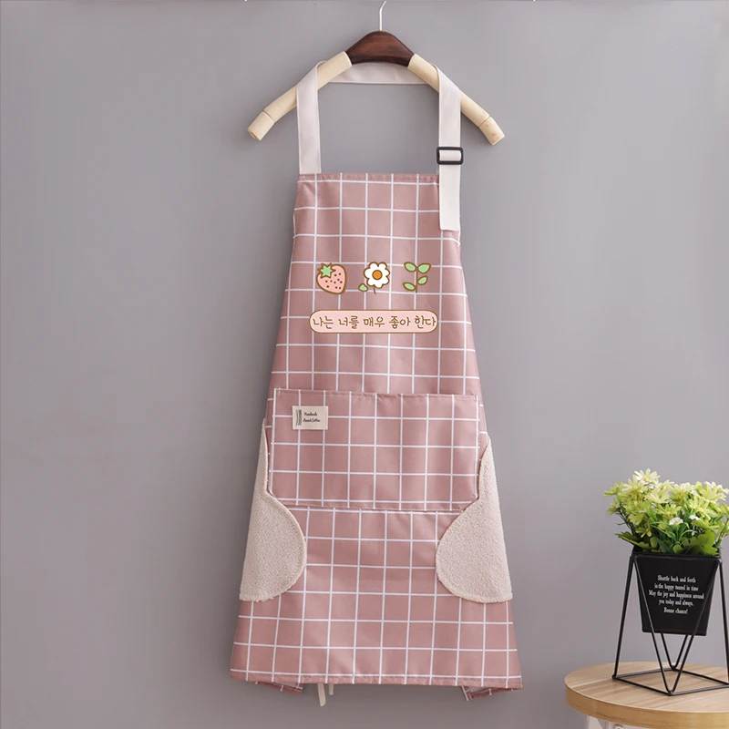 

Japanese style women's apron waterproof oil proof household kitchen cooking sleeveless waistband work adult work clothes