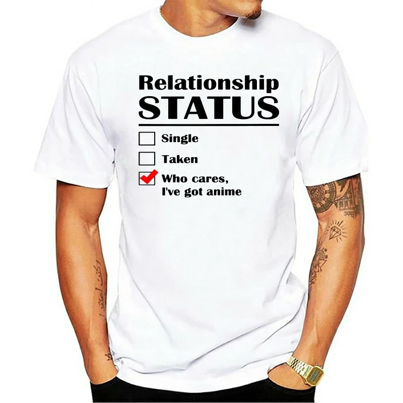 

Fashion Cotton T-shirt Relationship Status Advanced Options Mens Praxiology Big Discount Pure Comfortable Letter Anime