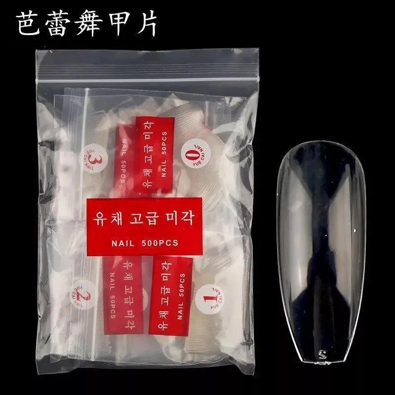 

500pcs Coffin False Nail Tip Gel Nail Full Cover Sculpted Clear Coffin False Nail Tip 500Pcs Traceless Nail Tips