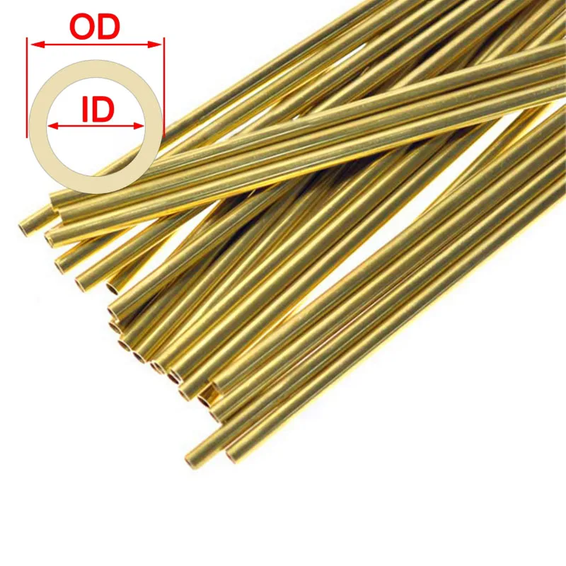 

2pcs Brass Tube Pipe Tubing Round Outer diamete 2mm 3mm 4mm 5mm 6mm Long 200mm 300mm 500mm Wall thickness 0.5mm