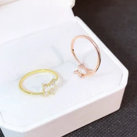 real 925 sterling silver adjustable rings exquisite jewelry charming crystal lasting shiny ring women amazing bow knot shape