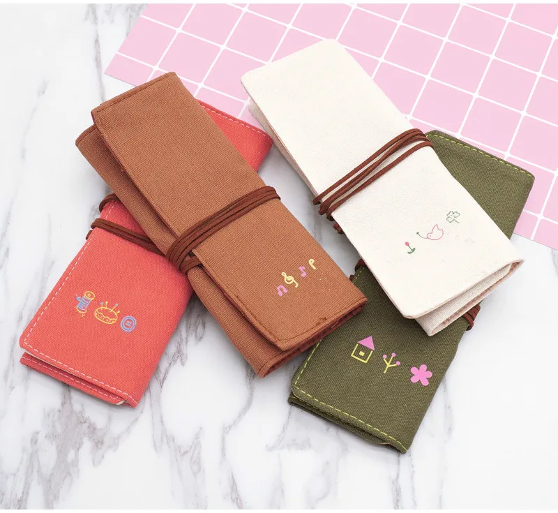 Женская сумка для кистей макияжа чехол карандаша держатель рулон канцелярские