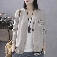 knitted cardigan new womens cardigan sweater knitwear small jacket womens long sleeve large size loose casual
