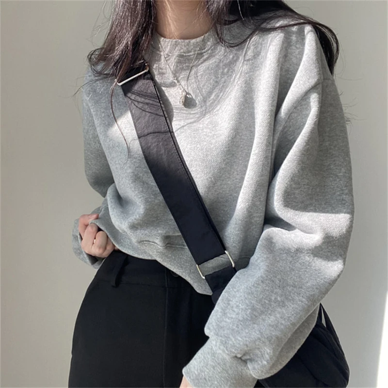 Женский корейский Повседневный флисовый спортивный костюм с капюшоном Женская