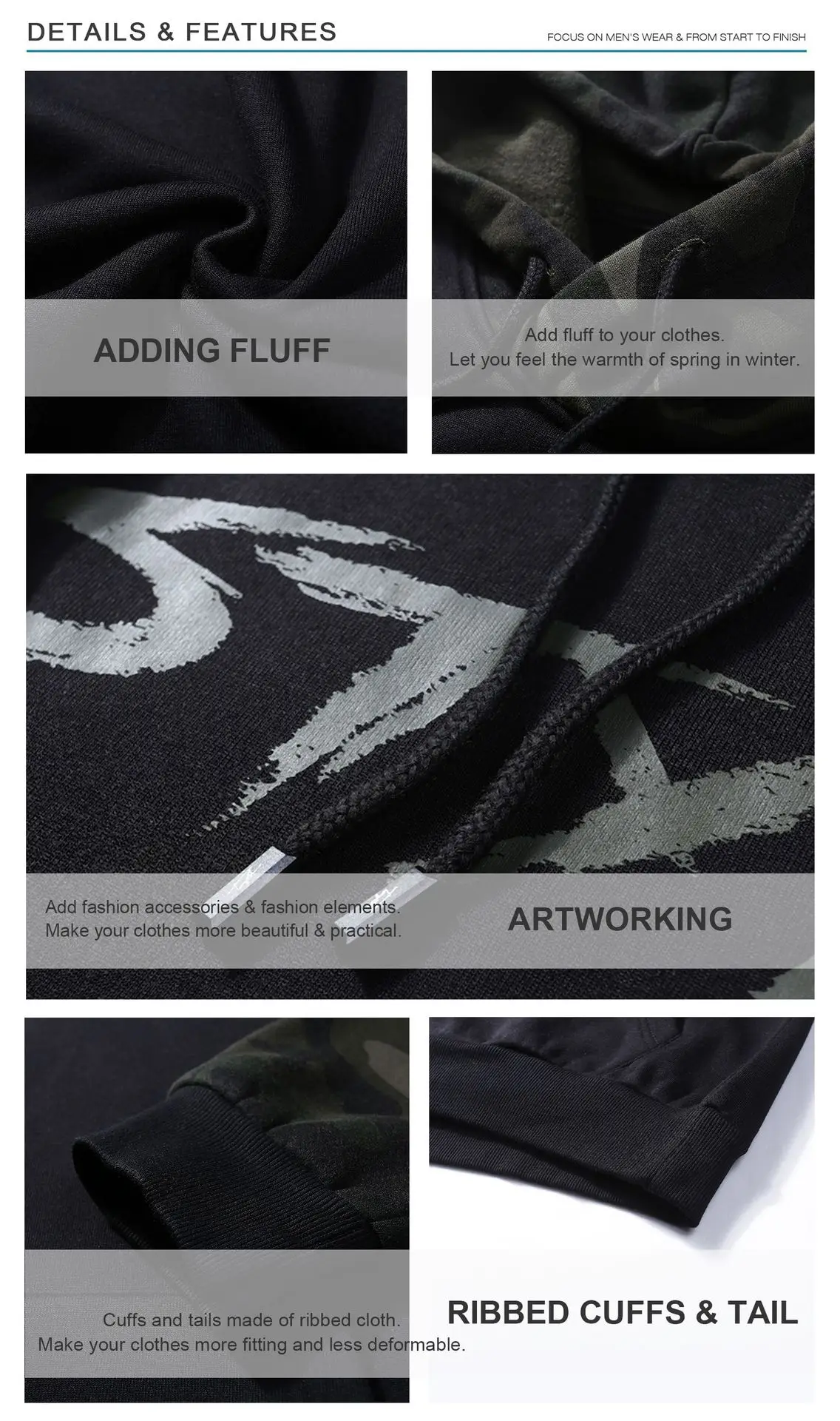 

Camouflage Hoodie Men 2021 New Fashion Sweatshirt Men's Hip Fall Winter Military Hoodie Men's Clothing