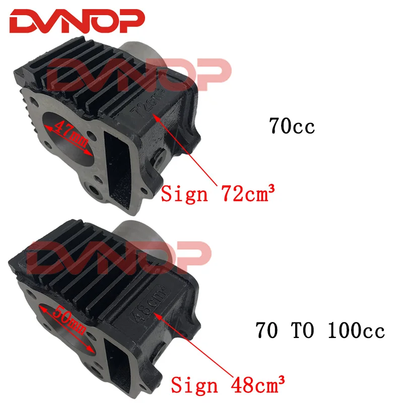 Motorcycle Cylinder Piston Kit For 50mm HONDA ATC70 CT70 C70 TRX70 CRF70 CRF70F DAX70 ST70 XR70 70CC 72CM3 upgrade to 100cc |