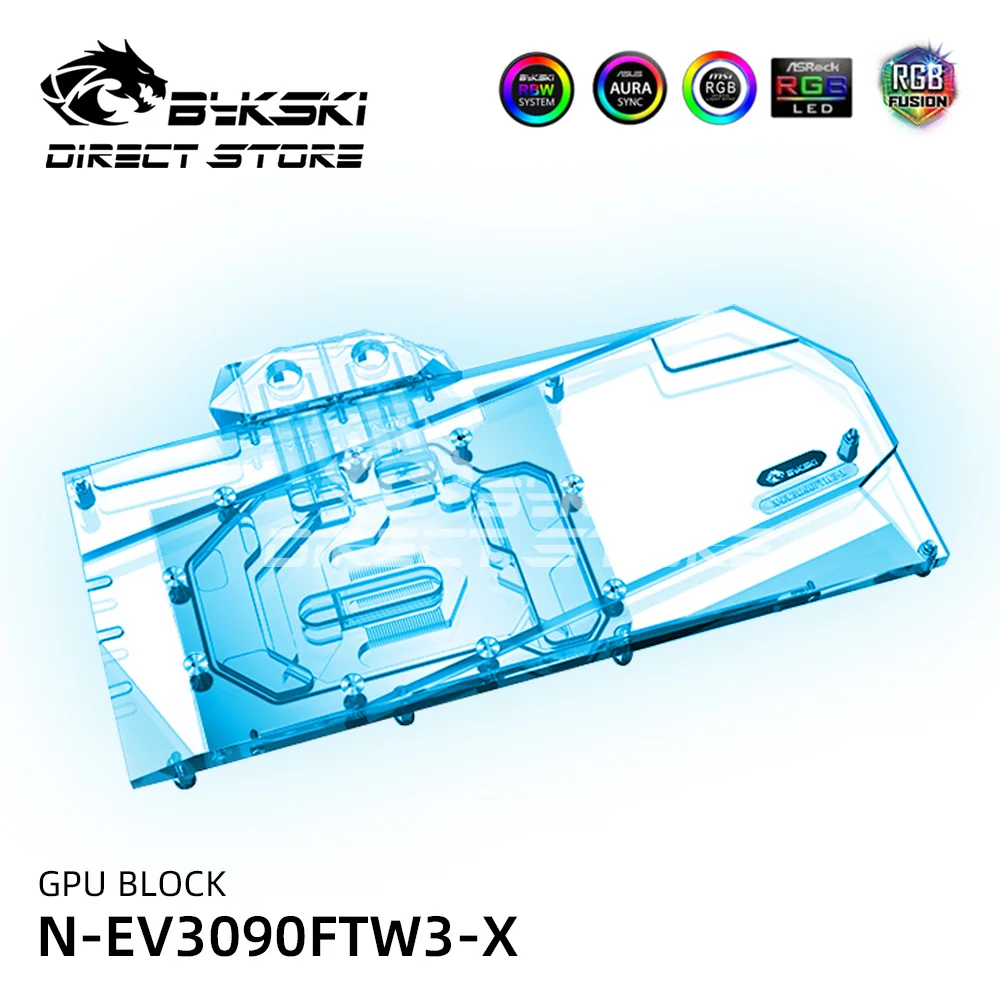 Bykski A-RGB GPU для горного велосипеда блоки EVGA RTX3090 3080 FTW3 ULTR VGA блок водяного