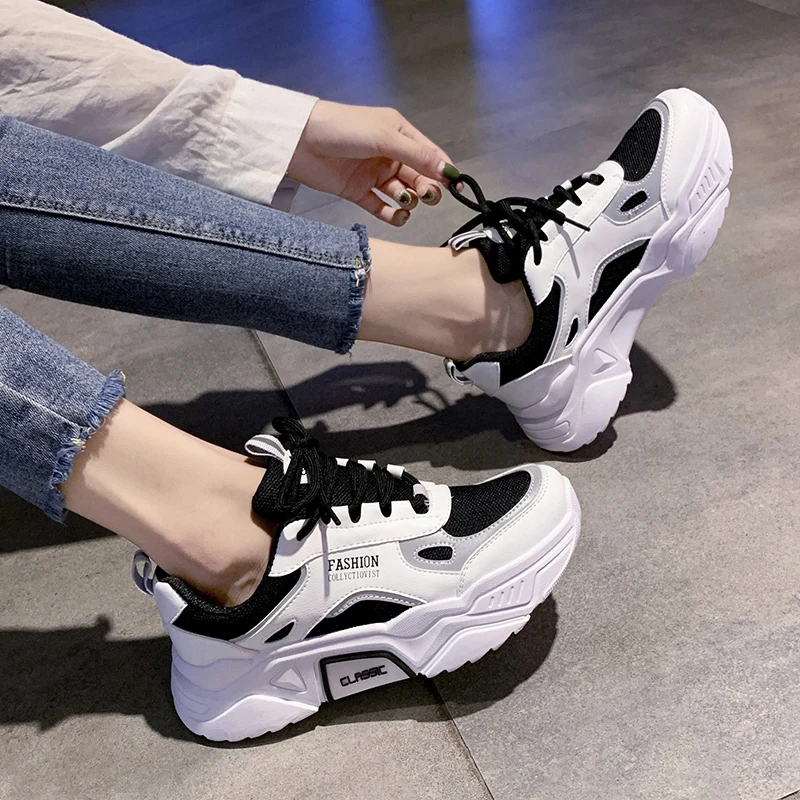 

Reflective Sports Shoes Women's Spring And Autumn New Trend Fashion Wild Casual And Breathable Increased Old Shoes