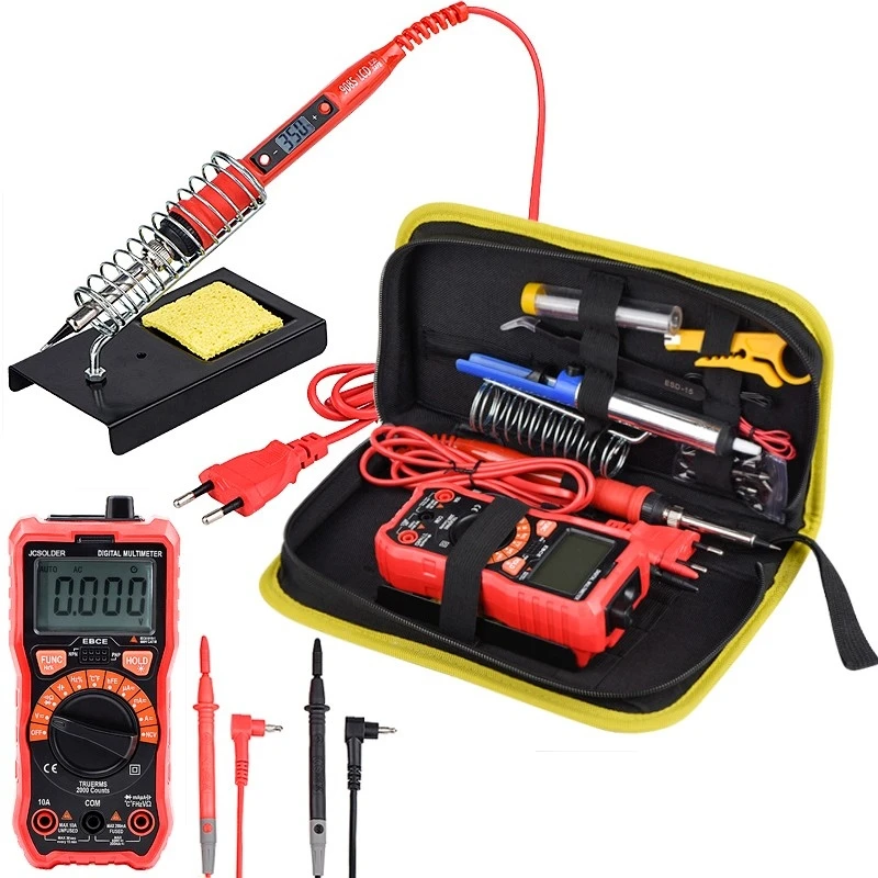 

QHTITEC 908S-DM01-8 Digital Multimeter True RMS NCV 2000 Counts Tester Multimeter Voltage Current Ohm Ammeter With Test Wiring