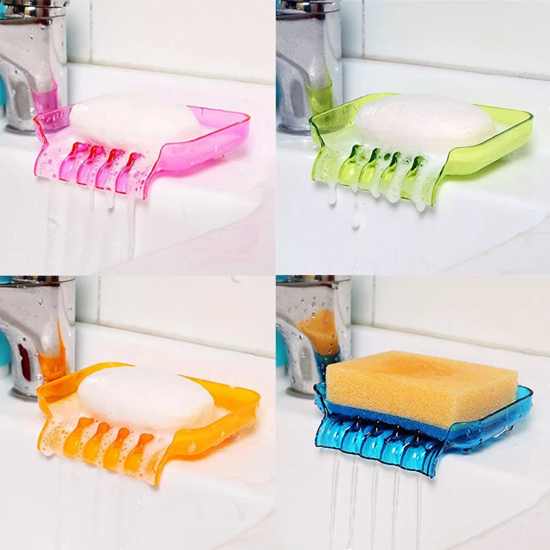 

Soap Holder Non-slip Soap Dish Creative Waterfall Shower Tray Toilet Drain Rack Bathroom Accessories Household Soap Dish Sale