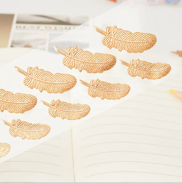 Художественные бронзирующие наклейки в японском стиле с перьями вишневым