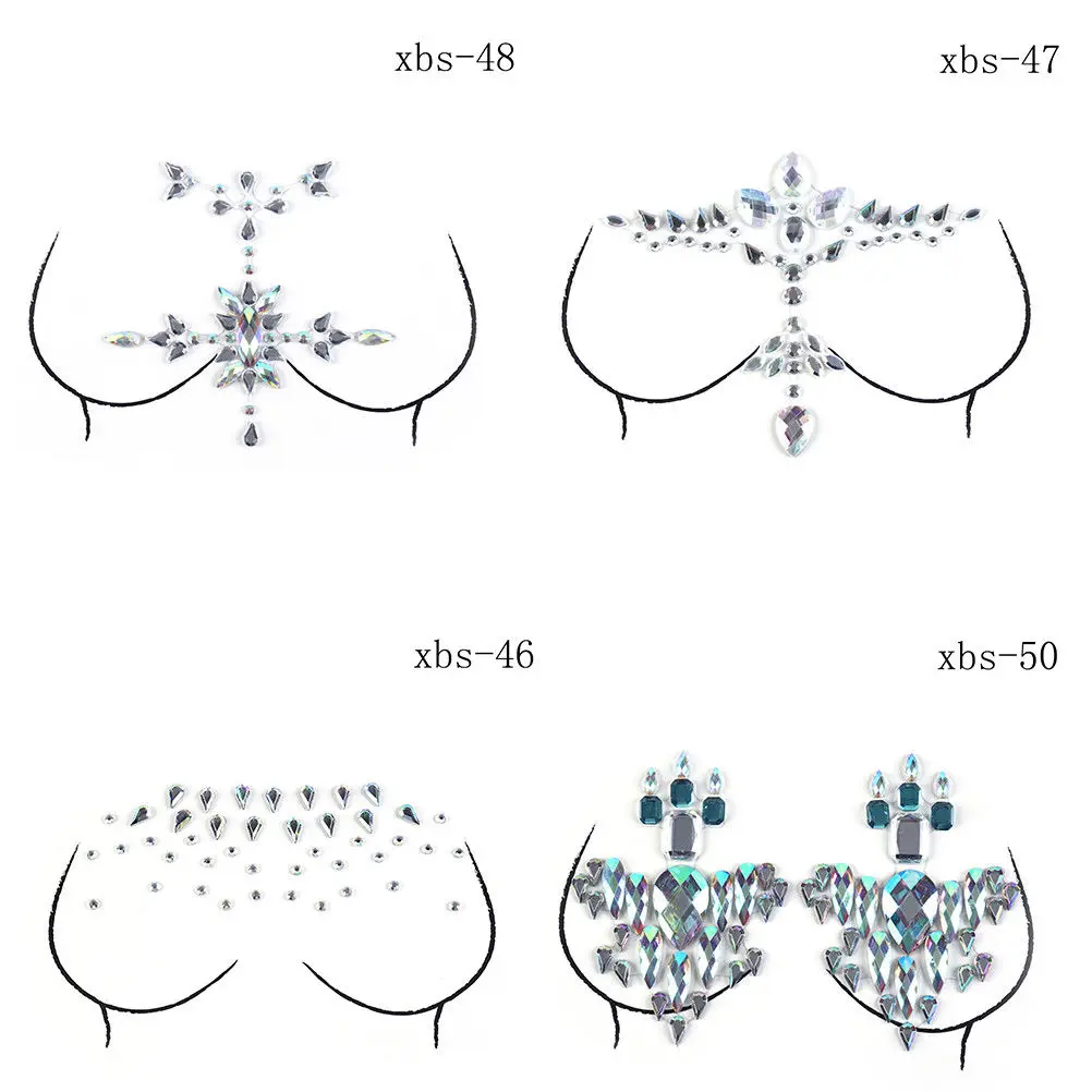 

Crystal Bra Stickers Invisible Self Adhesive Silicone Breast Chest Nipple Cover Bra Pad Petal Mat Stickers Accessories