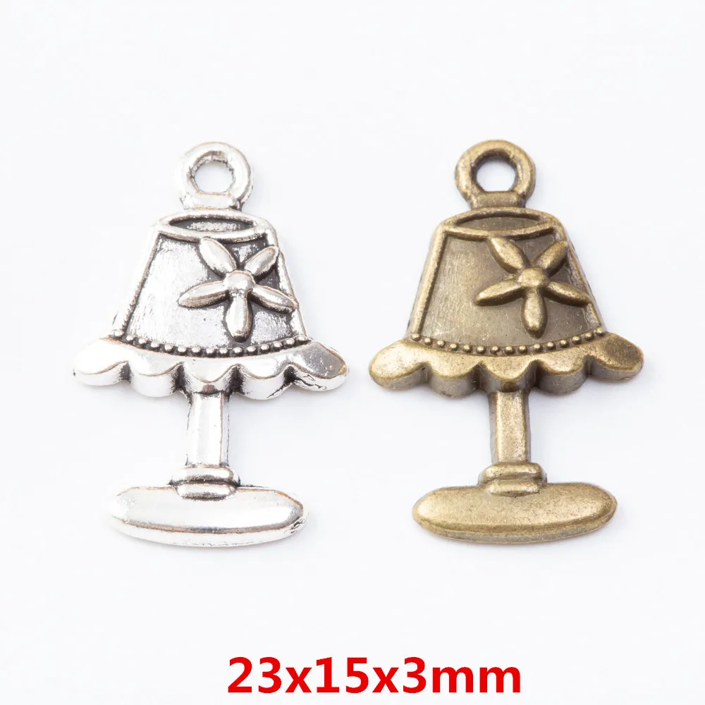 

150 pieces of retro table lamp pendant zinc alloy pendant DIY European style jewelry making 7067