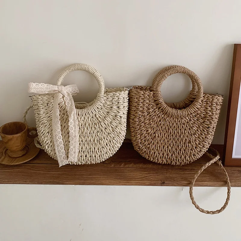 

and Summer Spring Casual Shoulder Bags Exquisite Straw Crossbody For Women Fashion Weave Ladies Hand 2020 New Totes