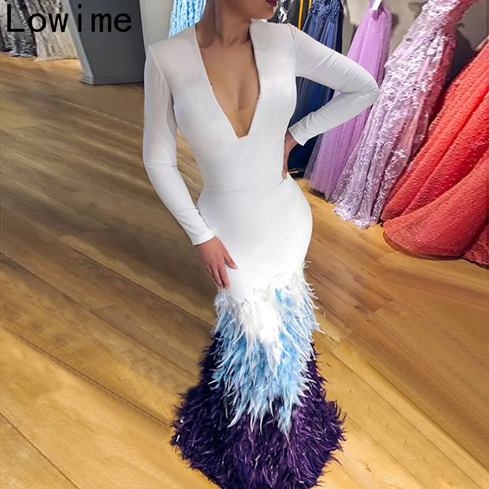 Скромный мусульманский формальный вечерний наряд Русалка v образным вырезом с