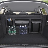 car trunk storage for suv leather automobile rear seat back hanging bag water bottle book tools travel goods organizer nets