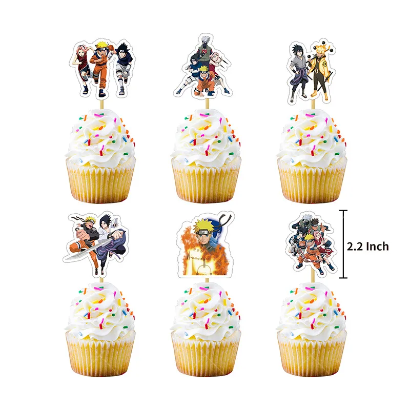 Globos de Naruto Uzumaki de superh&eacute;roes para ni&ntilde;os, pancarta de Feliz cumplea&ntilde;os de Uchiha Sasuke, Decoraci&oacute;n de Pastel para fiesta de Baby Shower, juguetes para ni&ntilde;os, 1 Juego-3
