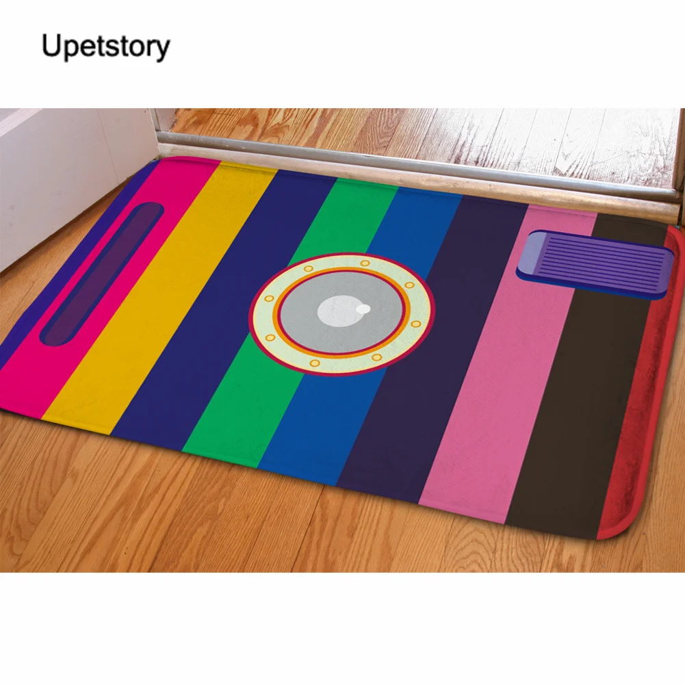 

Upetsrory Flannel Doormat Camera Design Anti-Slip Water Absorption Carpet Door Mat Outdoor Kitchen Carpet Bedroom Floor Mat Rugs
