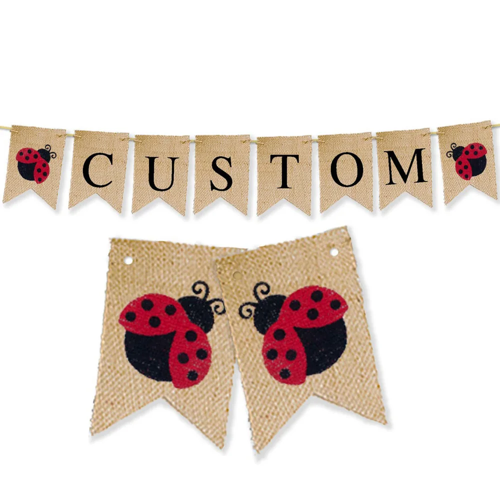 

Red Ladybug Custom Banner, Ladybug Banner, Ladybug Burlap Banner, Ladybug Garland, Ladybug Decor, Girl Ladybug Decor, Ladybug Pa