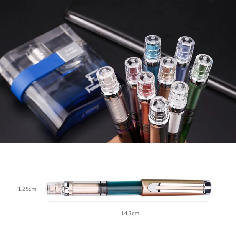 Penbbs 494 прозрачная поршневая авторучка, прозрачный демонстратор, чернильная ручка, перьевая коробка для ручек, школьные офисные принадлежности, канцелярские принадлежности