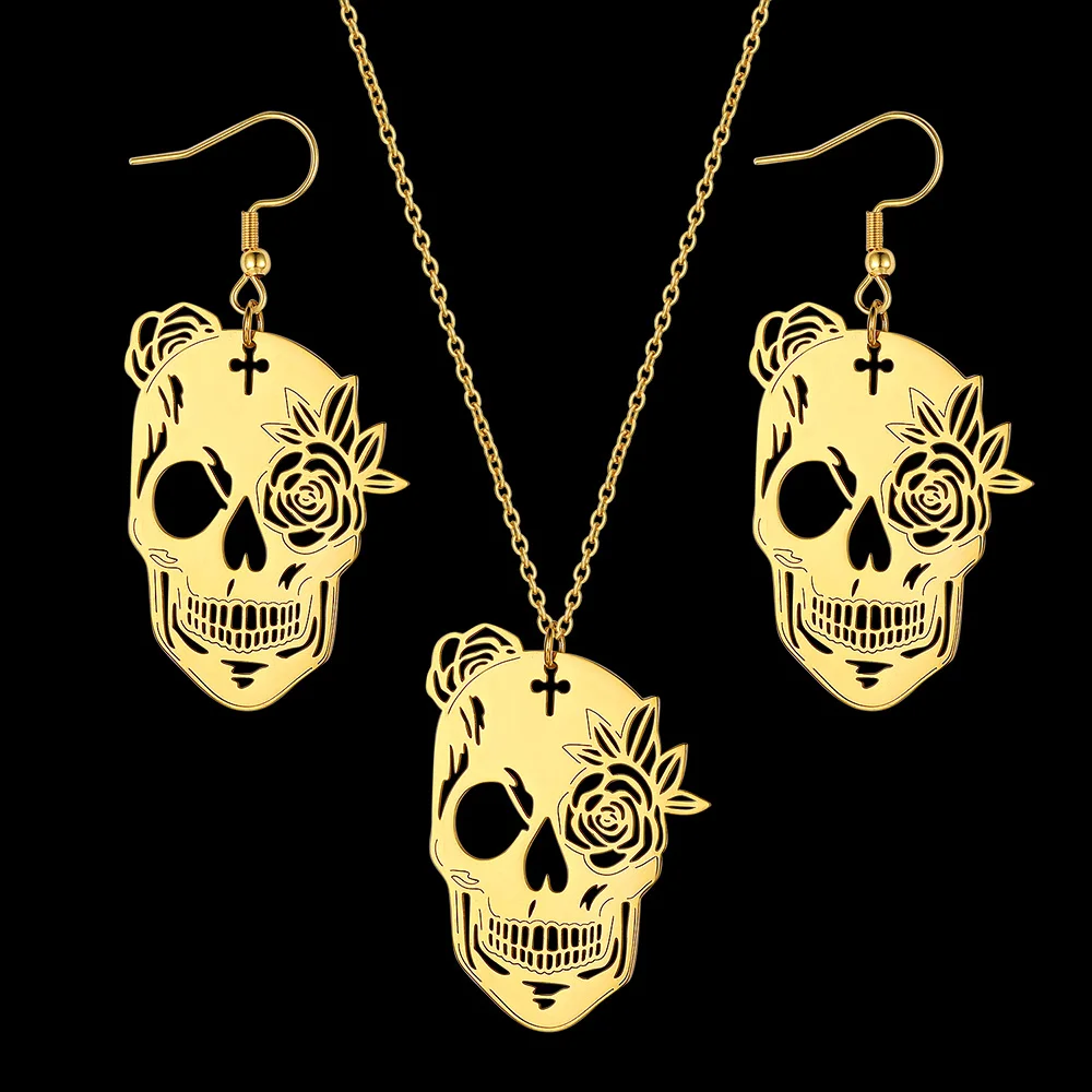 

Женский ювелирный комплект из колье и серёг, из нержавеющей стали