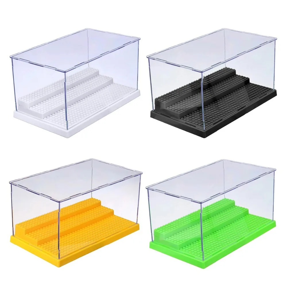 

2021 Dustproof ShowCase Gray Base 3 Steps Display Box Acrylic Plastic Display Box Case 25.5X15.5X13.8cm Compatible All Brands